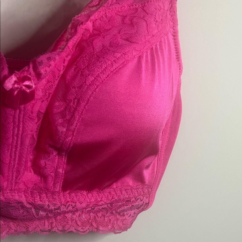 Rhonda Shear Vibrant Pink Lace Bra NWOT XL - Picture 2 of 8